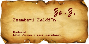Zsemberi Zalán névjegykártya